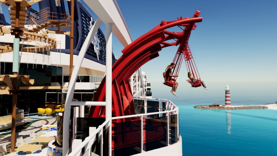 MSC Cruises Debuts 'Cliffhanger,' A Unique Over-Water Swing Ride, on MSC World America