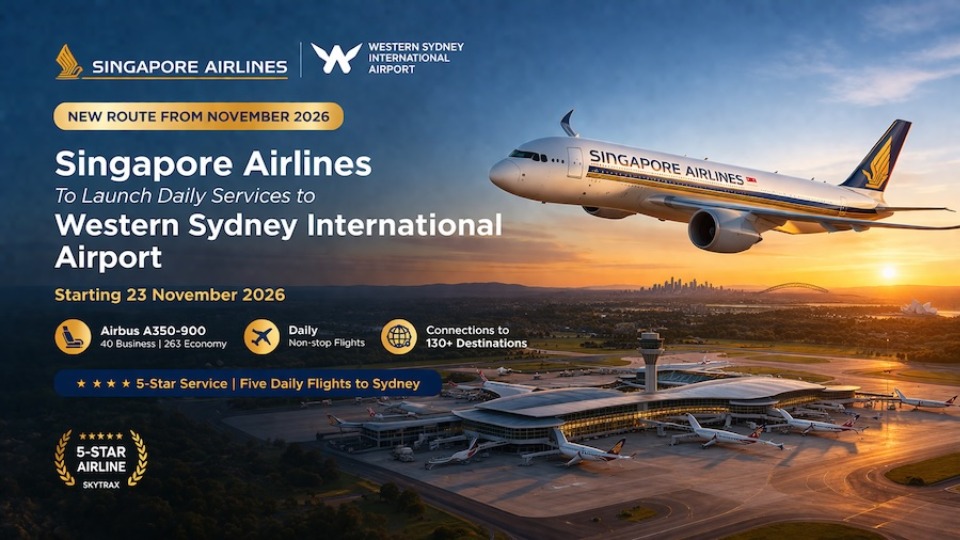 Singapore Airlines to launch daily flights to Western Sydney Airport