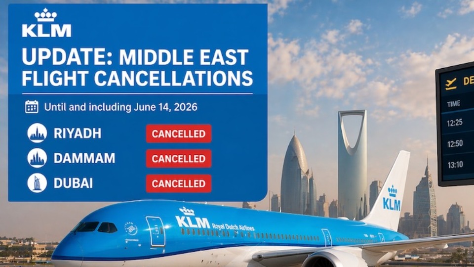 KLM extends Middle East flight cancellations