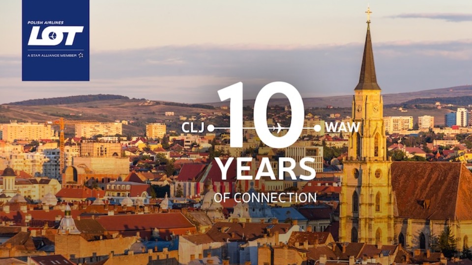LOT marks 10 years of Warsaw&ndash;Cluj route