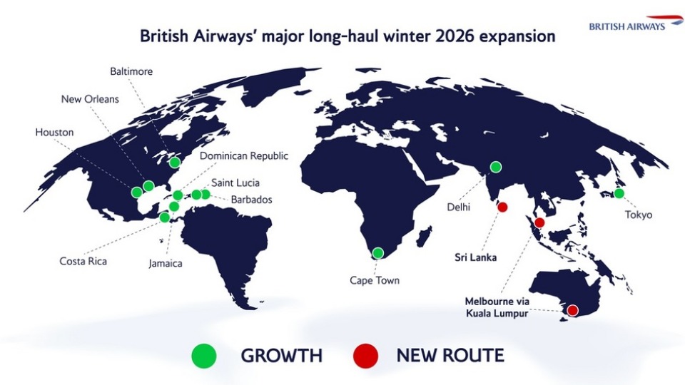 British Airways Expands Long-Haul Network for Winter 2026 with New Routes to Melbourne and Colombo