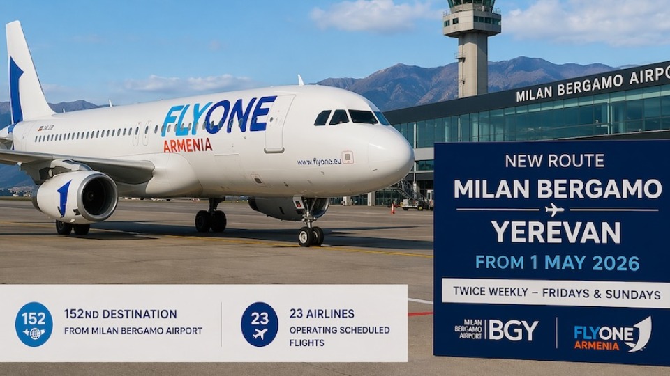 FlyOne Armenia launches Milan&ndash;Yerevan route