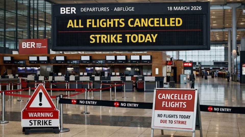 Strike to Halt All Passenger Flights at Berlin Brandenburg Airport on 18 March
