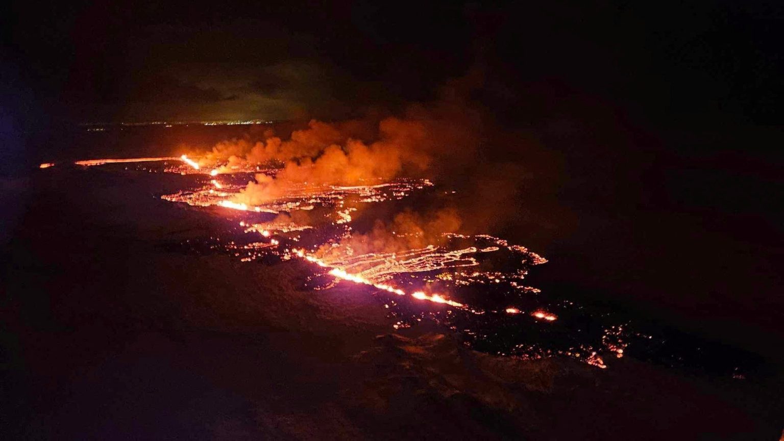 Iceland volcano erupts, missing fishing town of Grindavik for now