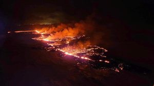 Iceland volcano erupts, missing fishing town of Grindavik for now