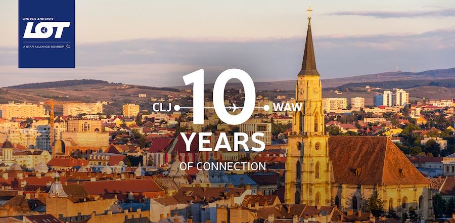 LOT marks 10 years of Warsaw–Cluj route