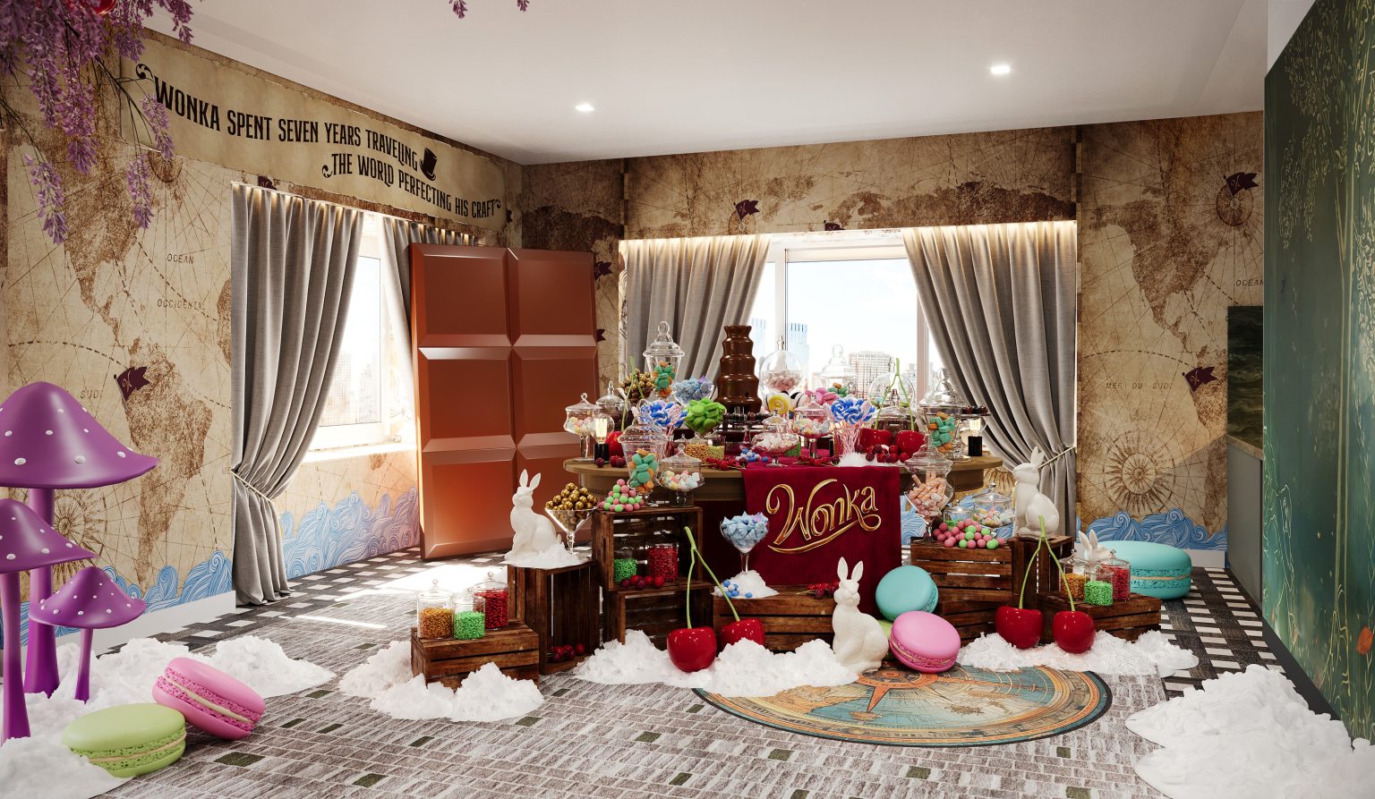 “Wonka’s Sweet Suites” are perfect for a magical Christmas getaway