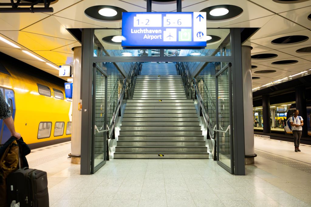 Schiphol Airport Station Upgrades with New Stairs, Escalators, and Lifts