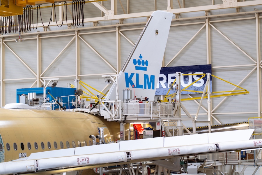 KLM’s first Airbus A350 enters final assembly in Toulouse