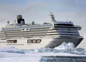 Luxury cruise is sailing through the Arctic