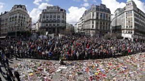 Belgians and Tourists Participated in a March against Terror