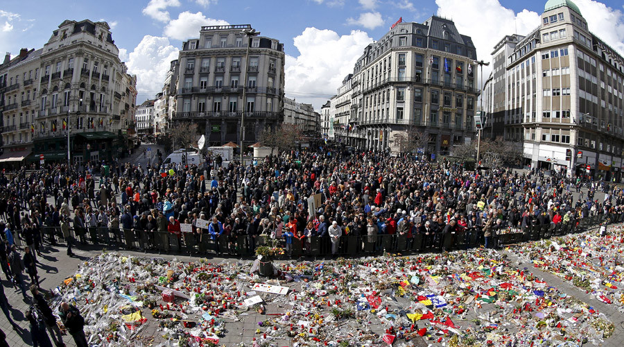 Belgians and Tourists Participated in a March against Terror