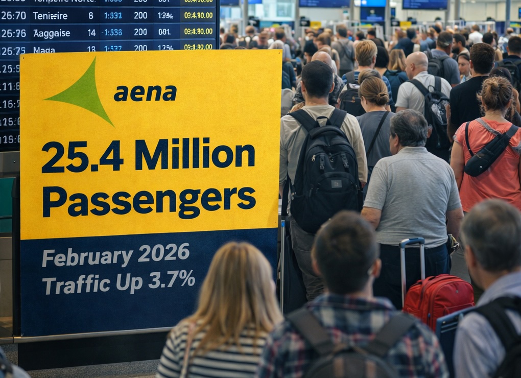 Aena Airports Handle 25.4 Million Passengers in February