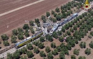 Twenty people killed in train crash near Bari, Italy