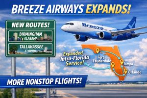 Breeze Airways Adds 2 Cities, Expands Florida Service
