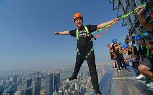 A glass walkway built for Shanghai Jin Mao Tower