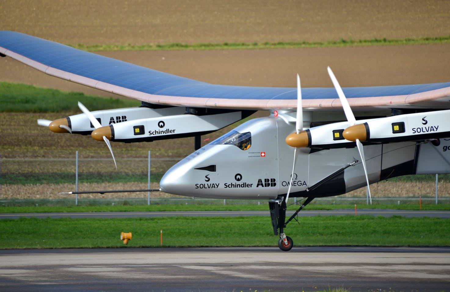 Solar Impulse airplane took off from Seville to Cairo