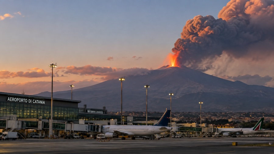 Catania Airport Suspends Flights Until 10 PM Due to Mount Etna Eruption