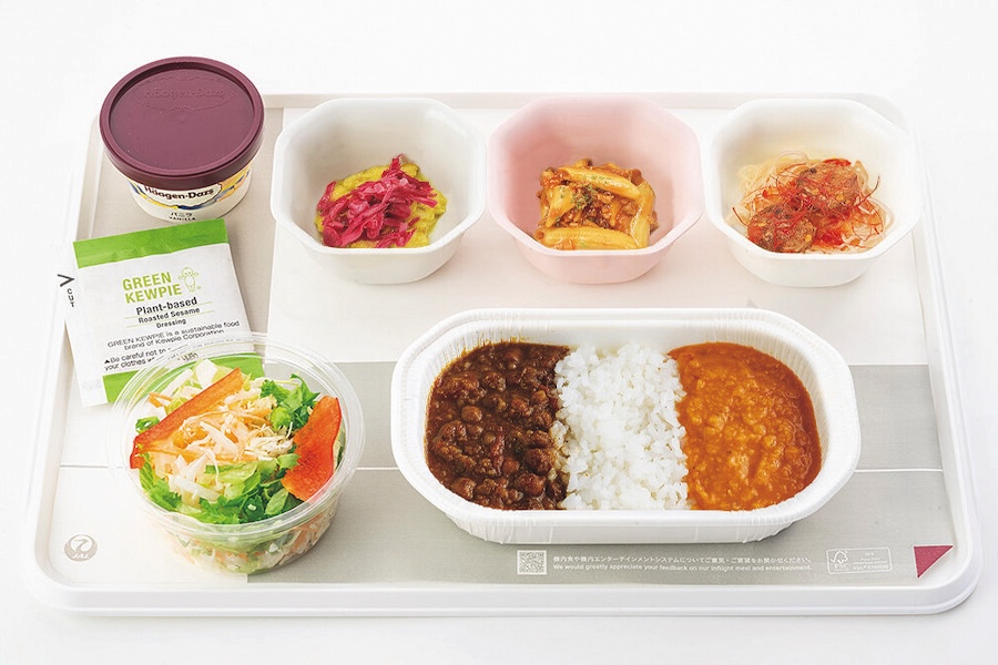 Japan Airlines Expands Torizen Vegetarian Meals Across International Flights 1 Japan Airlines Expands Torizen Vegetarian Meals Across International Flights - NRT IND inflight meal JUN AUG