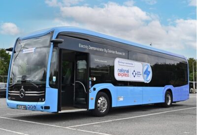 National Express Trials Electric Bus at London Stansted Airport