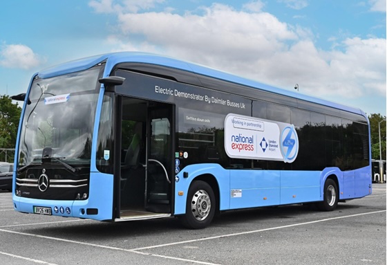 National Express Trials Electric Bus at London Stansted Airport