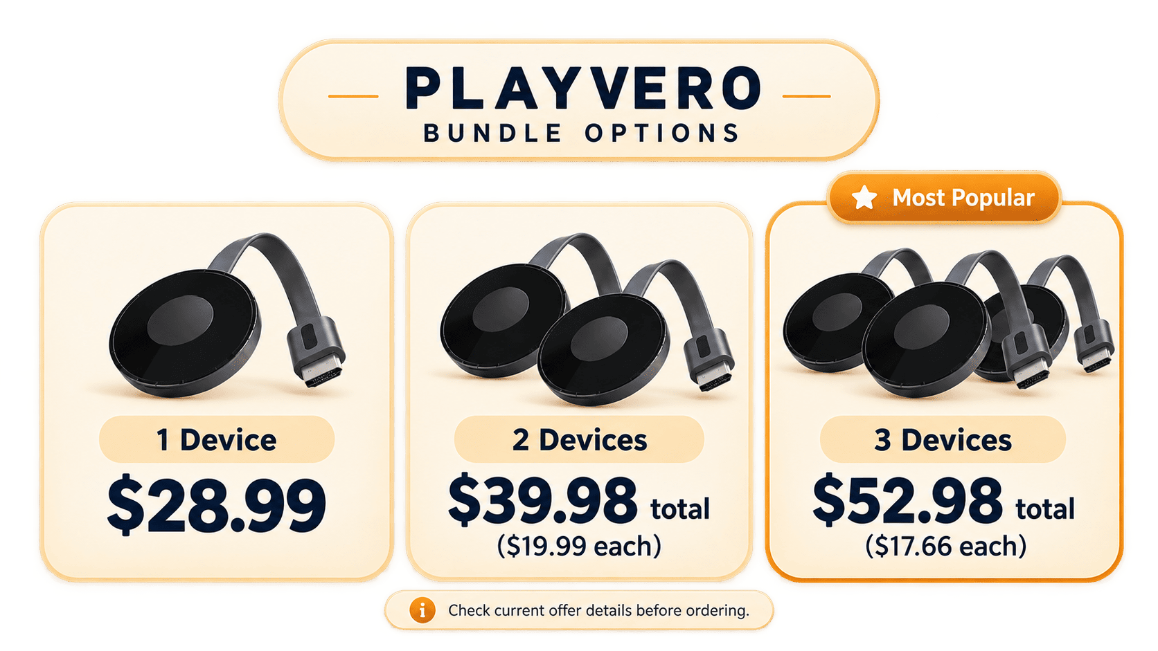 PlayVero bundle options and pricing