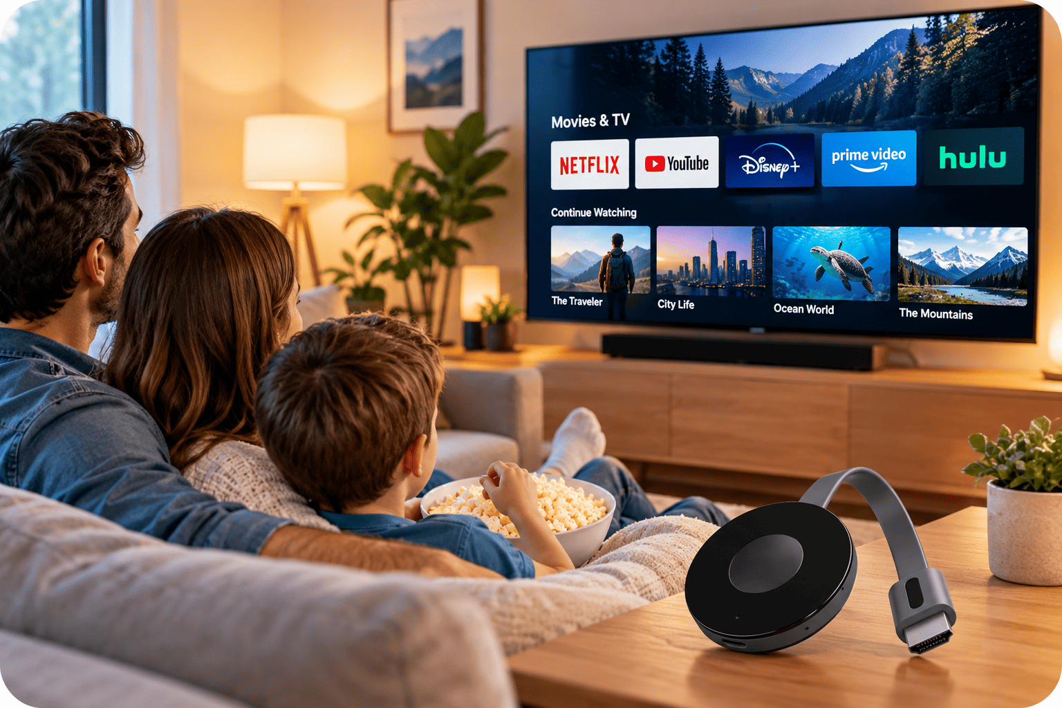 PlayVero lifestyle product setup with a TV